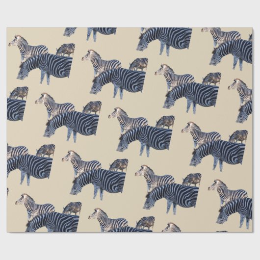 Zebra Afrika Geschenkpapier (Flach)