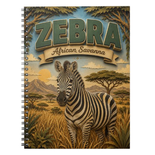 Zebra Afrikanische Savanne POPCUT Notizblock (Vorderseite)