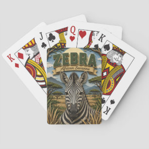 Zebra Afrikanische Savanne POPCUT Spielkarten