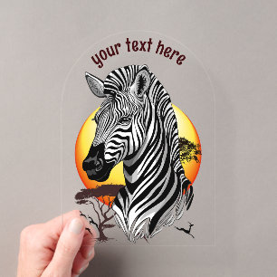 Zebra Afrikanische Savanne Wildtier Acryleinladungen