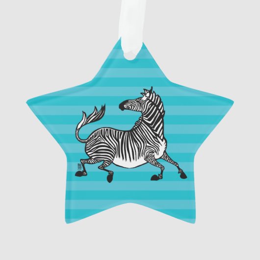 Zebra-Akrylverzierung Ornament (Rückseite)
