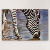 Zebra am Wasserloch Puzzle (Horizontal)