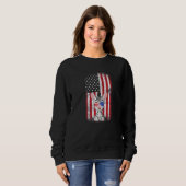 Zebra American Flag Boys Girls Women Vierte Sweatshirt (Vorne ganz)