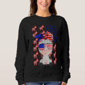 Zebra American Flag Zebra Patriotic 4. Juli Sweatshirt (Vorderseite)
