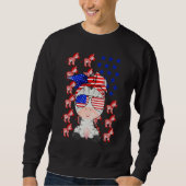 Zebra American Flag Zebra Patriotic 4. Juli Sweatshirt (Vorderseite)