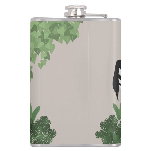 Zebra amongst Leaves Flachmann (Rückseite)