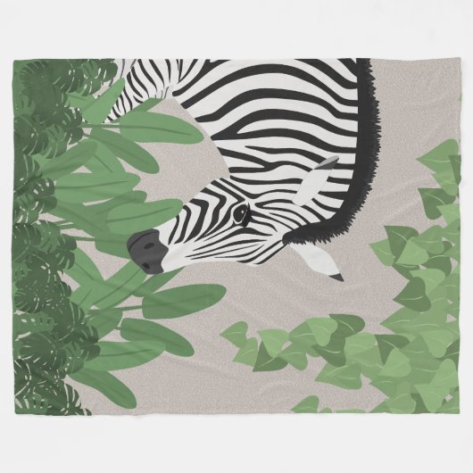Zebra amongst Leaves Fleecedecke (Vorderseite (Horizontal))
