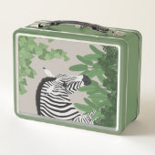 Zebra amongst Leaves Metall Brotdose (Rückseite)