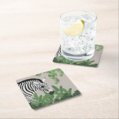 Zebra amongst Leaves Rechteckiger Pappuntersetzer (Vor Ort)