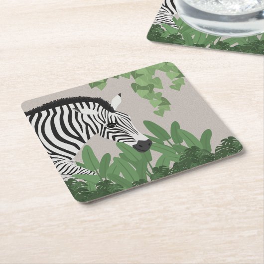 Zebra amongst Leaves Rechteckiger Pappuntersetzer (angewinkelt)