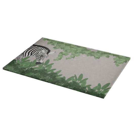 Zebra amongst Leaves Schneidebrett (Ecke)