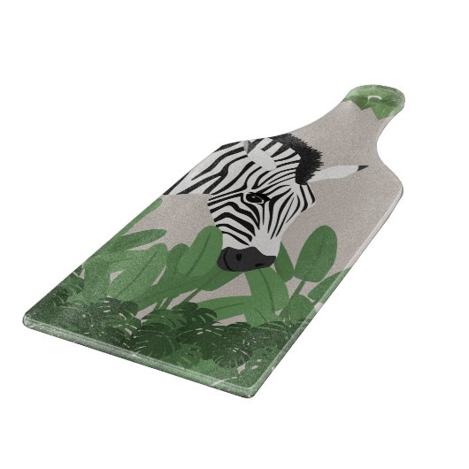 Zebra amongst Leaves Schneidebrett (Ecke)