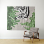 Zebra amongst Leaves Tapestry Wandteppich (Beispiel (Horizontal))