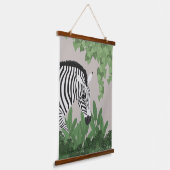 Zebra amongst Leaves Wood Topped Wall Tapestry Wandteppich Mit Holzrahmen (Gewinkelt)