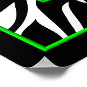 Zebra and Lime Green Peace Sign Wall Decor Poster (Ecke)