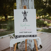 Zebra Animal Birthday Party Begrüßungszeichen Poster