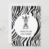 Zebra Animal Birthday Party Einladung (Rückseite)