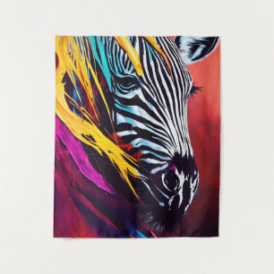 Zebra Animal Discovery Adventure Nature Planet Wandteppich