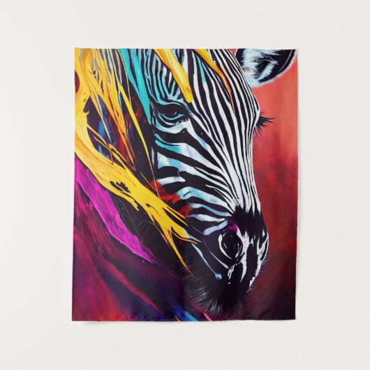 Zebra Animal Discovery Adventure Nature Planet Wandteppich (Vorderseite)