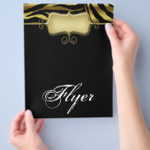 Zebra Animal Flyer Salon Wellness-Center Gold Blac (Hand)