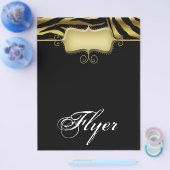 Zebra Animal Flyer Salon Wellness-Center Gold Blac (Einzeln)