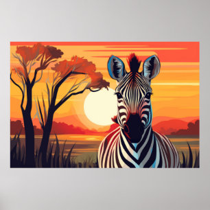 Zebra Animal Jungle Nature Wilderness Poster