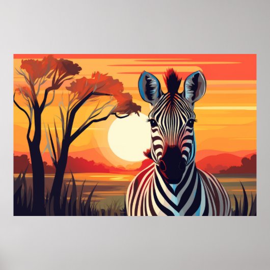 Zebra Animal Jungle Nature Wilderness Poster (Vorne)