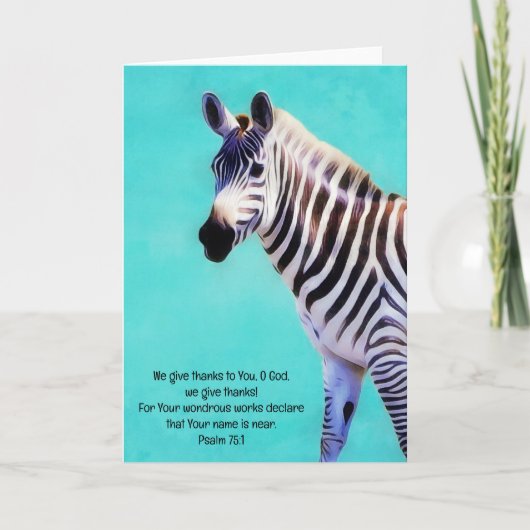 Zebra Animal Loise Bibel Verse Art Karte (Vorderseite)