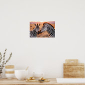Zebra Animal Nature Zuneigung Gekümmert Poster (Küche)