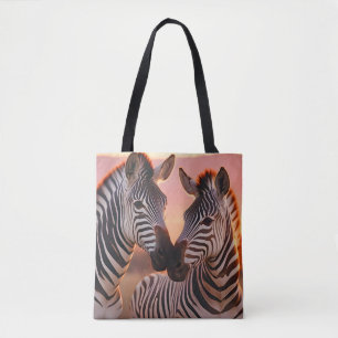 Zebra Animal Nature Zuneigung Gekümmert Tasche