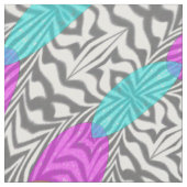 Zebra Animal Orange Pink Blue Print Muster Fabric Stoff (Nahaufnahme)