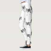 Zebra animal pattern on white leggings (Links)