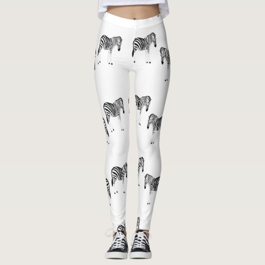 Zebra animal pattern on white leggings (Vorderseite)