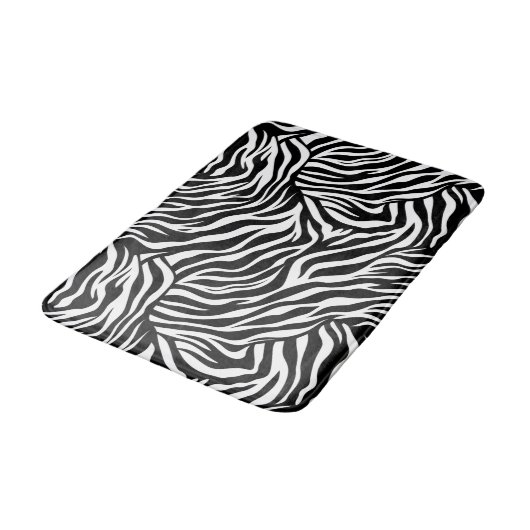 Zebra Animal Print Bath Mat Badematte (Schrägansicht)