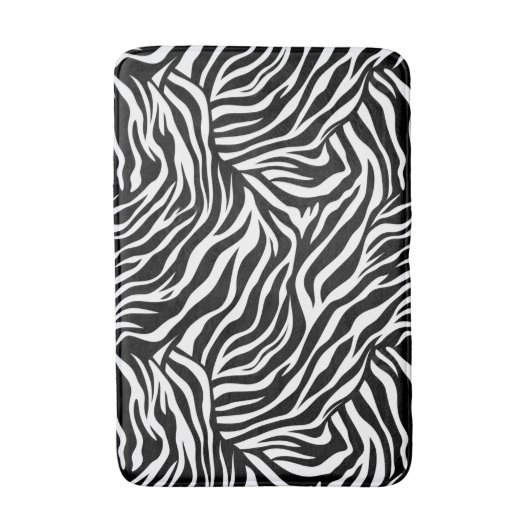 Zebra Animal Print Bath Mat Badematte (Vorderseite Vertikal)