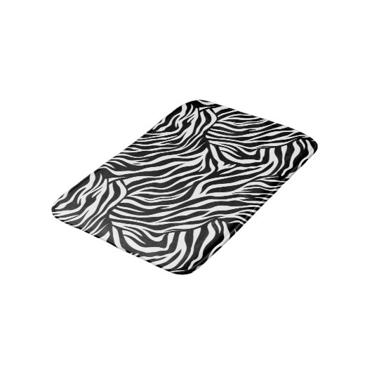 Zebra Animal Print Bath Mat Badematte (Schrägansicht)