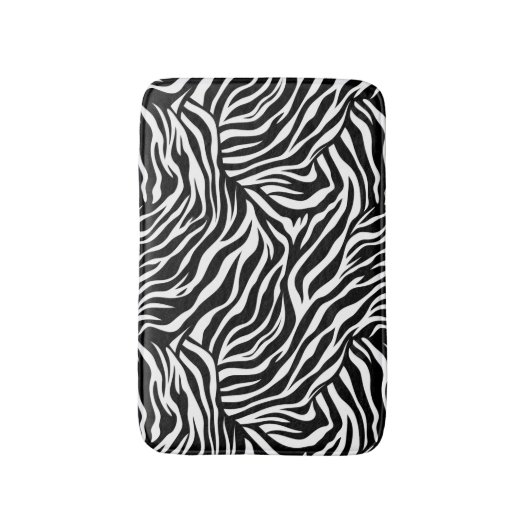 Zebra Animal Print Bath Mat Badematte (Vorderseite Vertikal)