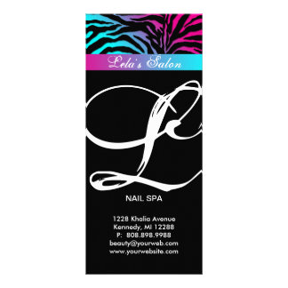 Zebra Animal Print Beauty Salon Pink Blue Werbekarte