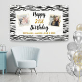 Zebra Animal Print Birthday jedes Alter angepasste Banner