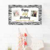 Zebra Animal Print Birthday jedes Alter angepasste Banner (Insitu)