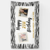 Zebra Animal Print Birthday jedes Alter angepasste Banner (Vertikal)