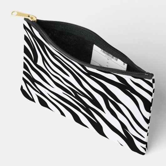 Zebra Animal Print Black and White Safari Zubehörtasche (Offen)