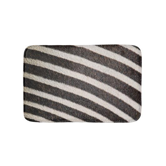 Zebra Animal Print Black & White Badematte (Vorderseite)
