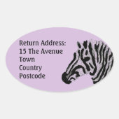 Zebra Animal Print Custom Color Rücksendeadresse Ovaler Aufkleber (Vorderseite)