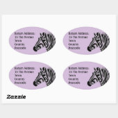 Zebra Animal Print Custom Color Rücksendeadresse Ovaler Aufkleber (Blatt)