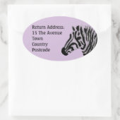 Zebra Animal Print Custom Color Rücksendeadresse Ovaler Aufkleber (Tasche)