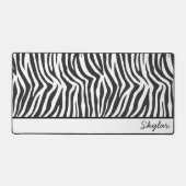 Zebra Animal Print Custom Curry Name Schreibtischunterlage (Vorderseite)