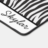 Zebra Animal Print Custom Curry Name Schreibtischunterlage (Ecke)