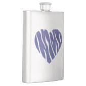 Zebra Animal Print Lila Heart Flachmann (Rechts)