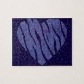 Zebra Animal Print Lila Heart Puzzle (Horizontal)